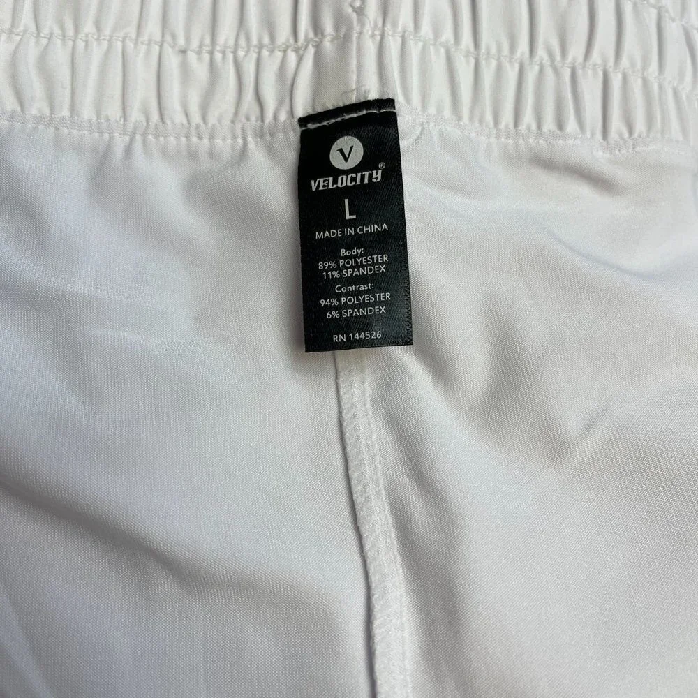 Velocity Women White Lined Shorts Drawstring Pull On Athletic Lifestyle New L - Picture 8 of 10